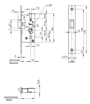 Rohrrahmenschloss mit Falle Nr.038F